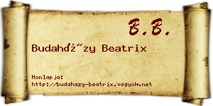 Budaházy Beatrix névjegykártya